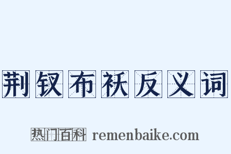 荆钗布袄反义词是什么意思的图片